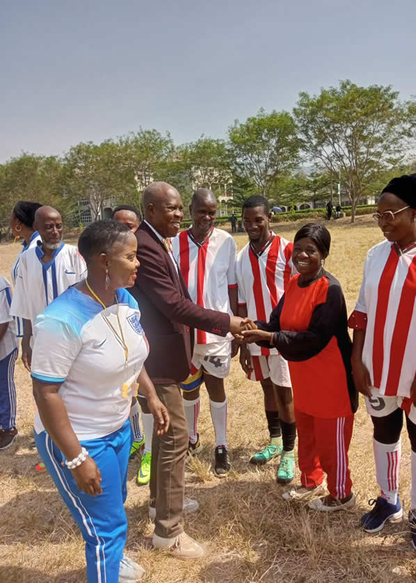 HIGHLIGHTS OF NOVELTY MATCH BETWEEN THE COLLEGE MANAGEMENT AND STUDENTS: PART OF DAY 2 ACTIVITIES OF 8TH OSCOTECH COMBINED CONVOCATION CEREMONY.