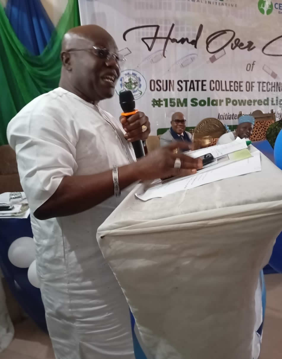 15 MILLION NAIRA SOLAR STREET LIGHTS PROJECT COMMISSIONED AT OSCOTECH, ESA-OKE.